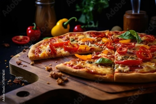 Board cookware pizza food mozzarella.