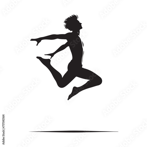 Aerial Rapture: Jumping Person Silhouettes Engulfed in the Blissful Rapture of Mid-Air Celebration - Jumping Person Illustration - Jumping Vector - Jumping Silhouette 