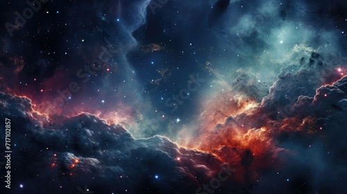 Deep Space. Beautiful Space Landscape with Star Clusters and Nebulae. Elements of this Image