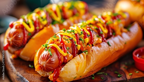 Delicious grilled hotdog