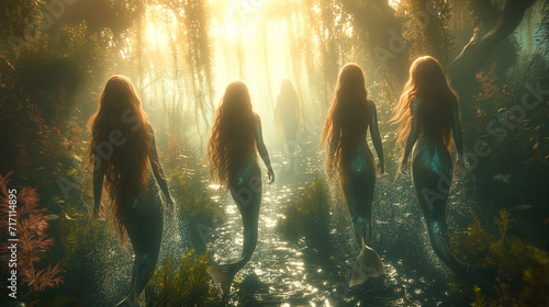 Mermaids under water