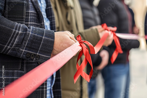 Ribbon-cutting ceremony for new startup.