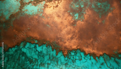Beautiful verdigris oxidized copper background