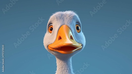 A cute cartoon grey lag goose character Ai Generative