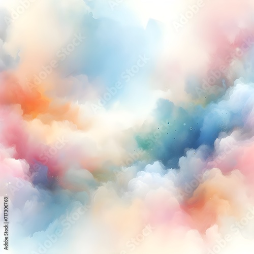 Sugar cotton colorfull clouds vector design background. Glamour fairytale backdrop.. Watercolor style texture. Delicate card. Elegant decoration. Fantasy pastel color