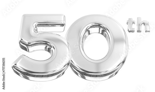50th Anniversary Silver Number 3D