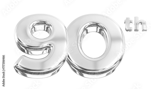 90th Anniversary Silver Number 3D 