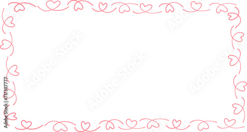 Doodle of heart frame for valentine's day. Hand drawn heart element vector.