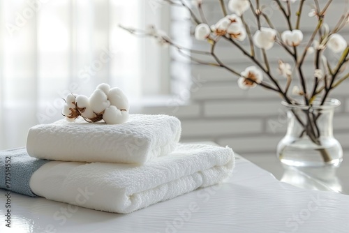 White table with cotton covered spring and sponge