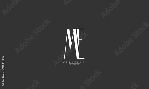 Alphabet letters Initials Monogram logo ME EM M E