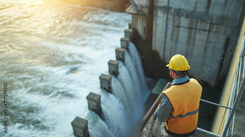 Hydroelectric Dam Worker, Inspecting the Hydroelectric Dam.