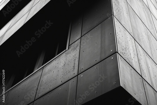 A black and white photo of a building. Suitable for architectural designs or historical references