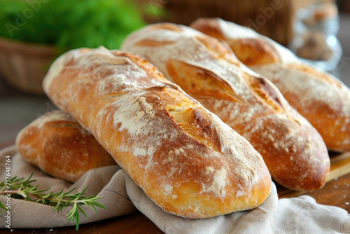 The rustic allure of freshly baked ciabatta bread