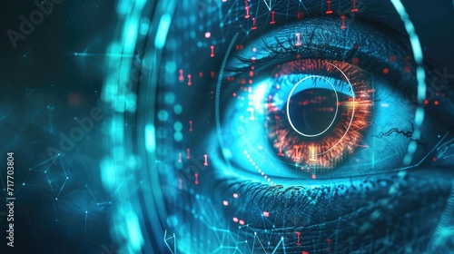 futuristic digital eye data network and cyber security technology background