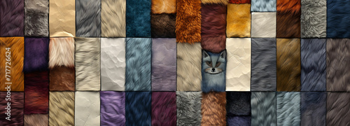 fur with a patchwork quilt pattern. Each patch could have a different color or pattern