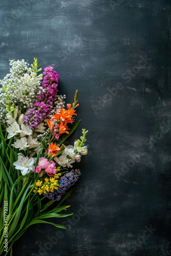 Colorful Flowers Placed on Table in a Beautiful Arrangement