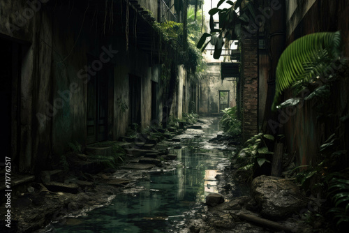 abandoned alleyway in santo juan