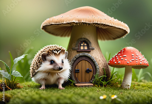 A hedgehog standing in the middle of the forest