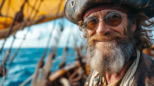 Beard-tastic Pirate Smile Generative AI