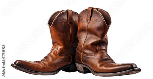 Cowboy leather boots cut out
