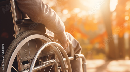 Man in a wheelchair in the park