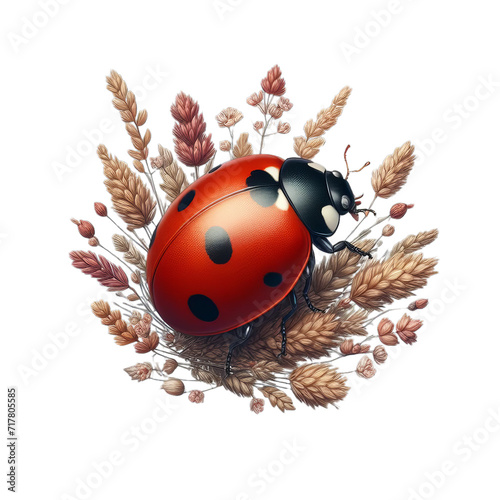 ladybug isolated on transparent or white background, PNG