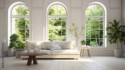 A snow-white living room
