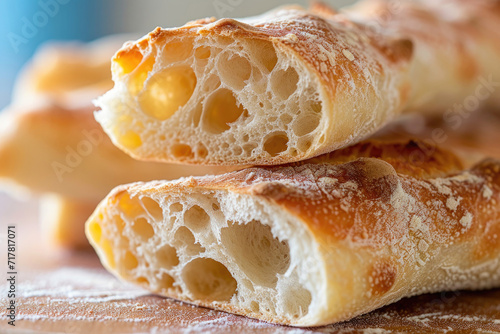 A close-up view of the delightful details of ciabatta bread