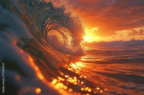 the sunset and surf