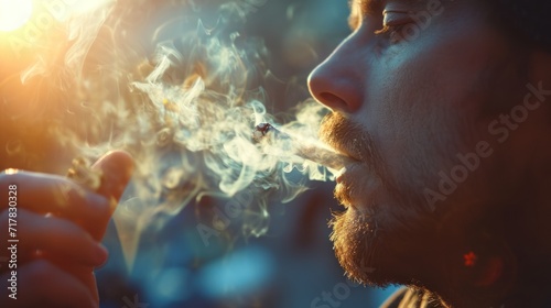 Closeup of a man refusing to smoke quit smoking concept Campaign against smoking.