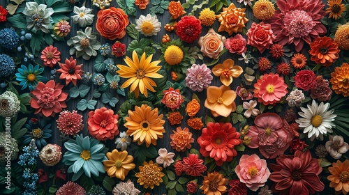Flower Power: A Vibrant Display of Seasonal Blossoms Generative AI