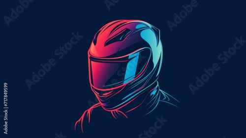 Rider helmet icon, motorcycle biker emblem, speed rider sign, motorcycling logo template. Vector illustration