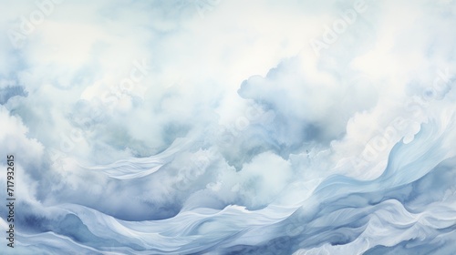 ethereal watercolor clouds pattern with wavy waves. creative artistic background