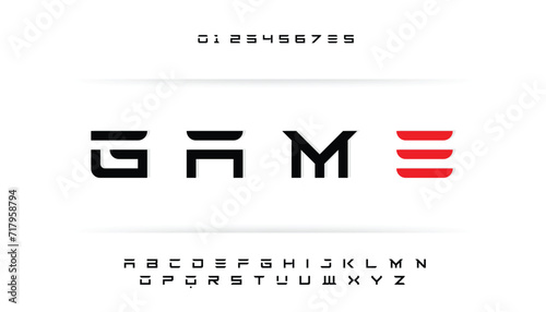 Abstract sport modern alphabet fonts. Typography technology electronic sport digital game music future creative font. vector illustration