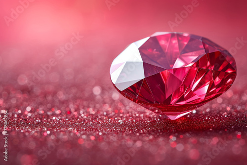 Ruby against red background