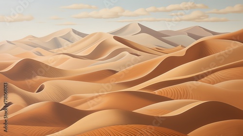 A beautiful expanse of light brown desert. generative AI