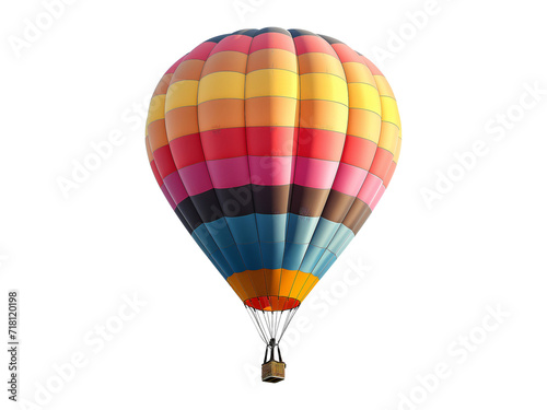 Colorful hot air balloon isolated on transparent or white background, png