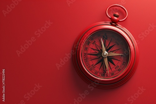 Elegant and Stylish Red Navigational Compass JPG by Generative A.I.