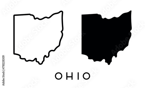 Ohio state map silhouette vector set