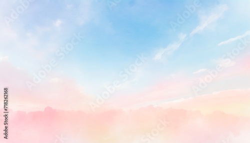 watercolor pastel pink with tranquil sky blue