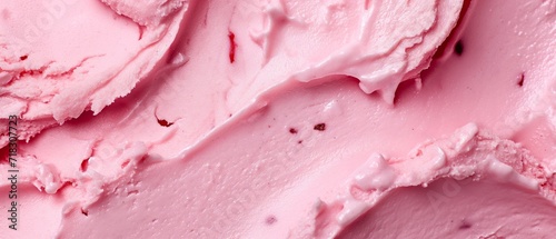 Strawberry flavor gelato - full frame background banner detail. Close up of a surface texture of strawberry Ice cream