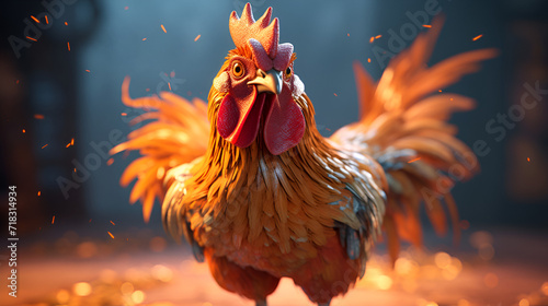 Beautiful Hen Design, Chicken, Perfect for your Project or Wallpaper, Ai Generative