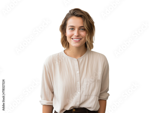 portrait of a smiling cute woman