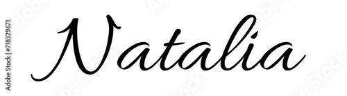 Natalia - black color - name - ideal for websites, emails, presentations, greetings, banners, cards, books, t-shirt, sweatshirt, prints, cricut, silhouette, 