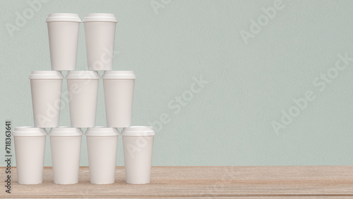 The coffee paper cup for hot drink concept 3d rendering.