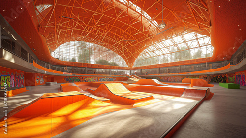 skateboarding skatepark 2024 olympic games sports stadium generative art
