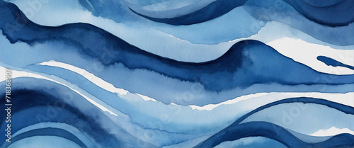 Blue abstract watercolor stripe design
