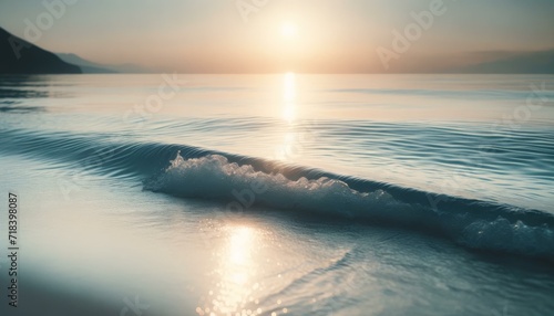 Serene Sunrise Over Ocean Waves, Peaceful Morning Concept