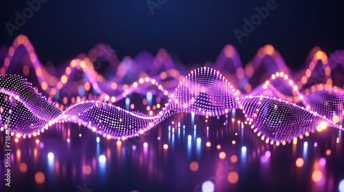 Futuristic Science and Technology Background, Abstract Blue Digital Wave, Glowing Network Design, Modern and Dynamic Pattern, Conceptual Illustration of Data and Connection