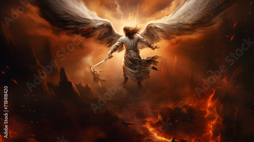 The Great angel Michael cast Lucifer out of heaven